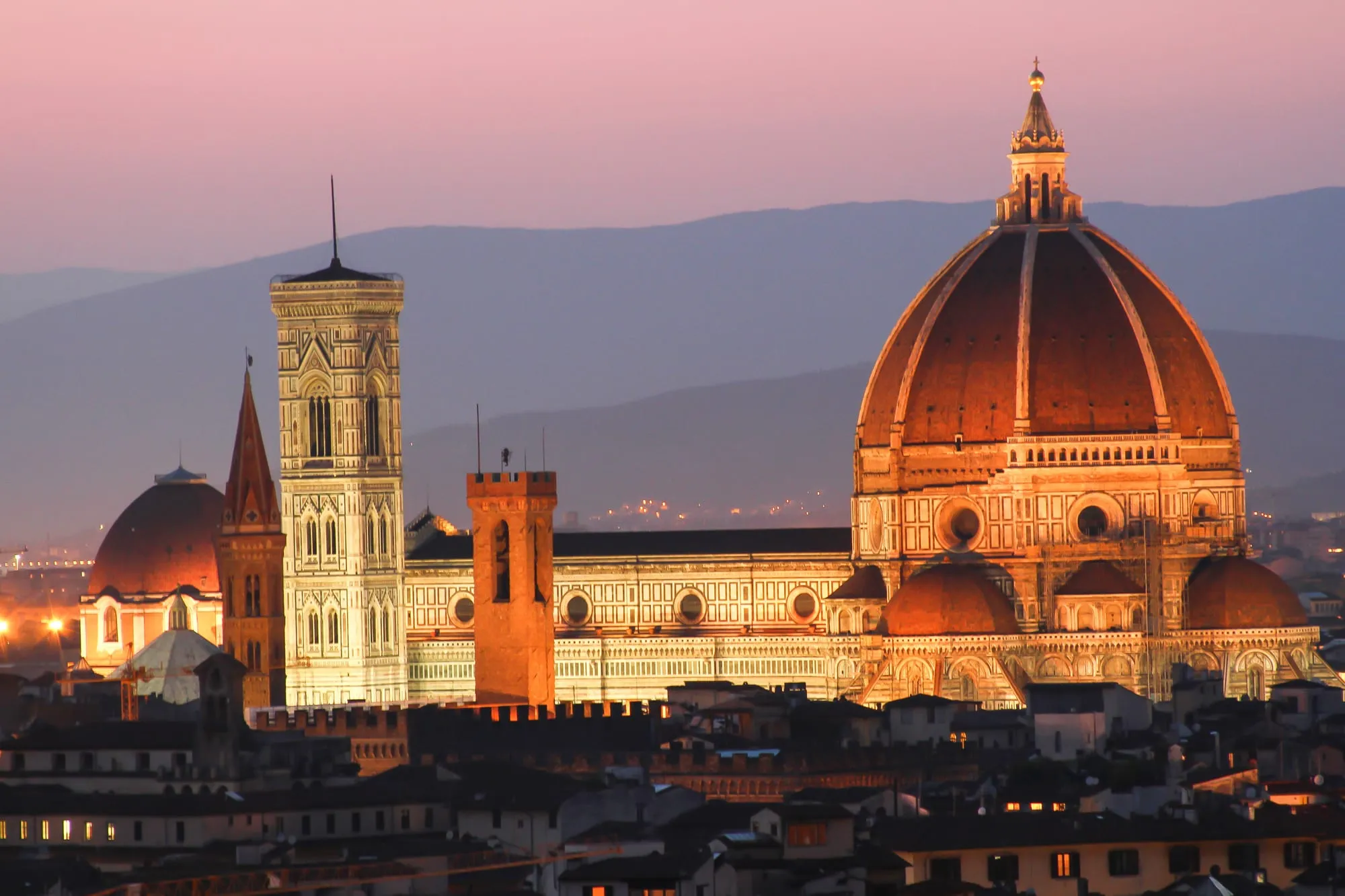 Florence Cathedral and its dome at dusk